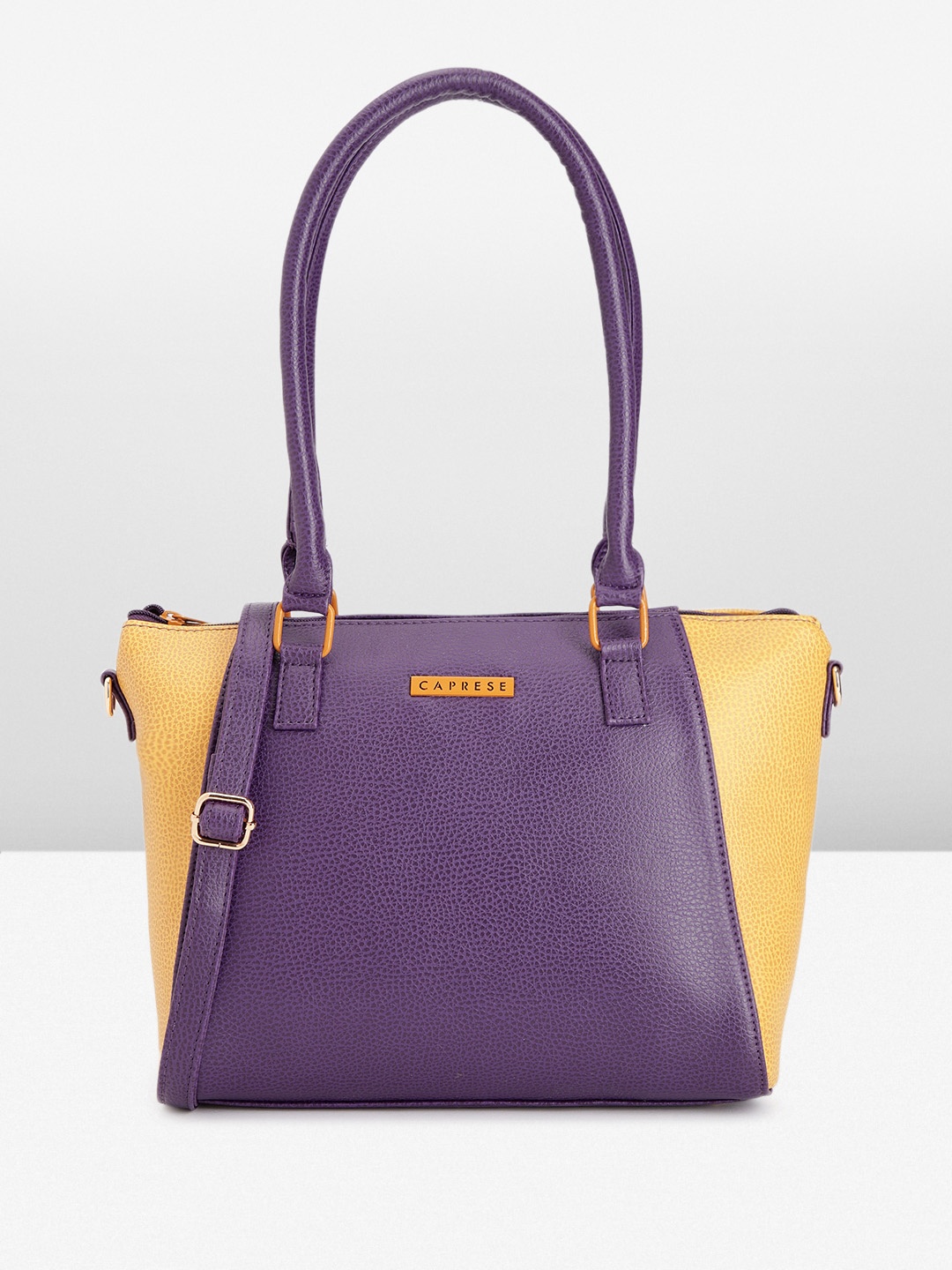 

Caprese Colourblocked Structured Shoulder Bag, Purple