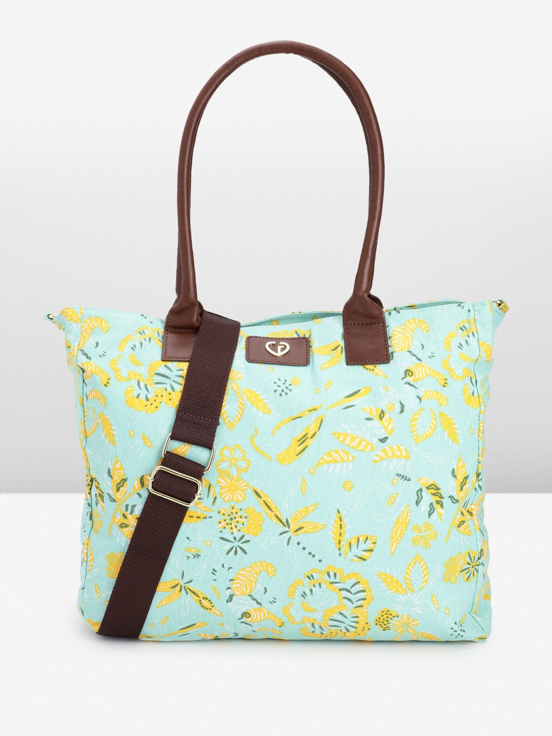 

Caprese Floral Printed Structured Shoulder Bag, Blue