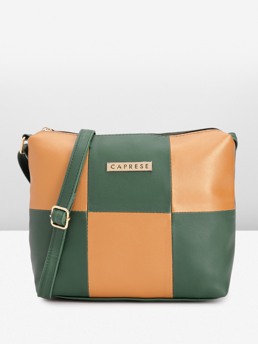 

Caprese Colourblocked Sling Bag, Green