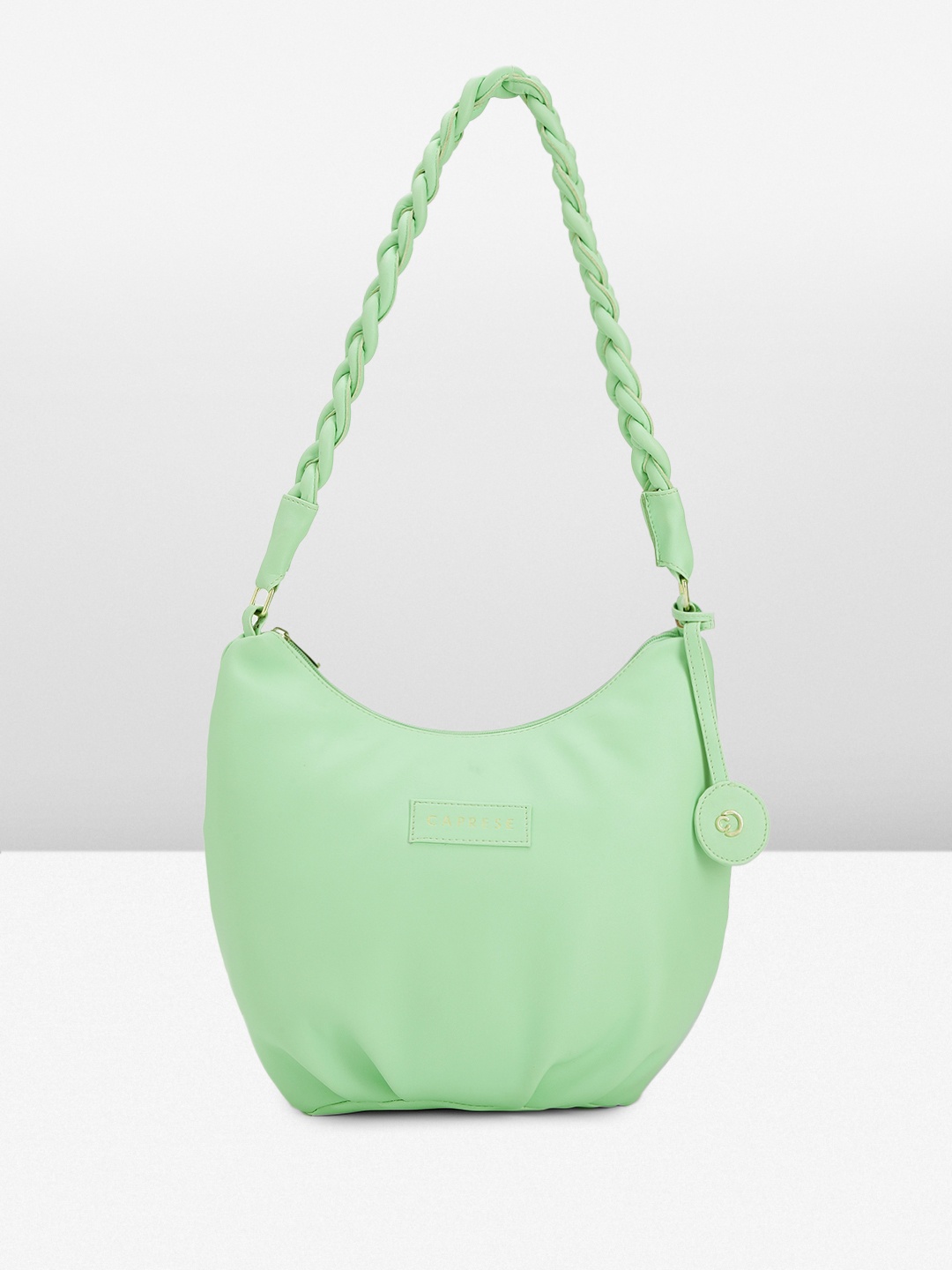 

Caprese Solid Structured Hobo Bag, Green