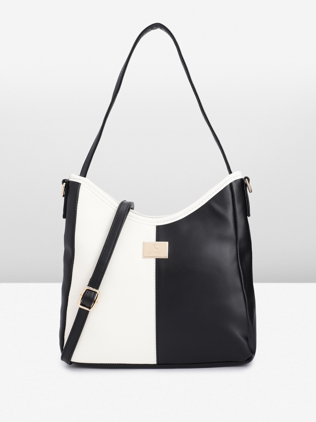 

Caprese Colourblocked Hobo Bag, Black