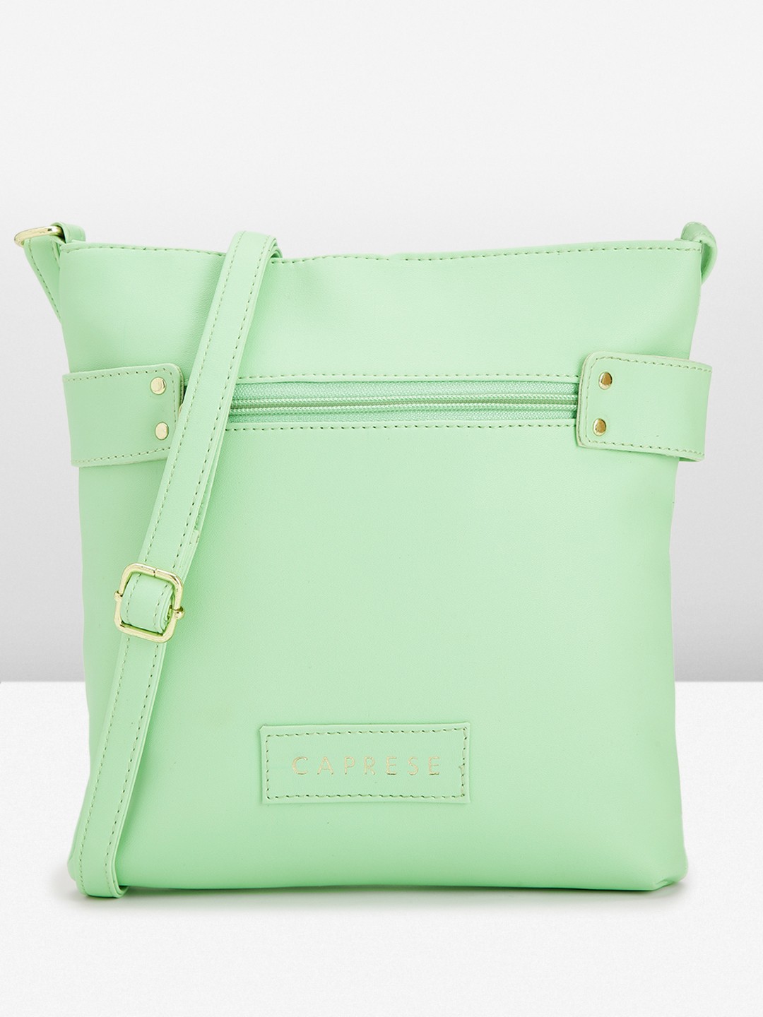 

Caprese Solid Structured Sling Bag, Green