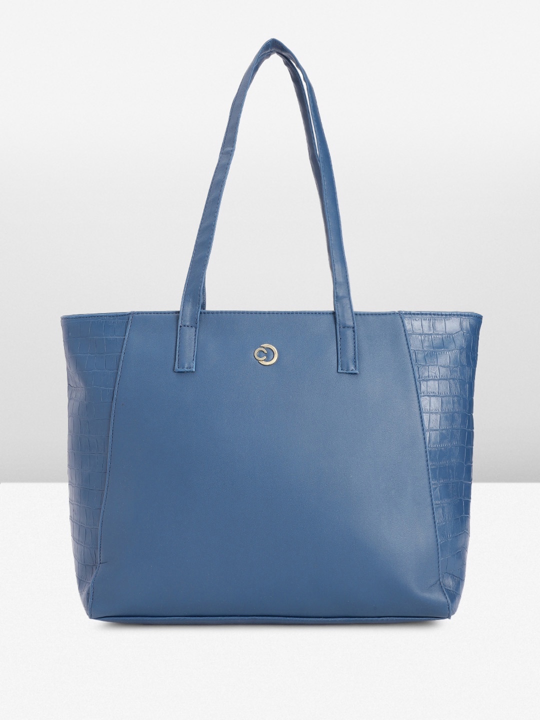 

Caprese Crocodile Textured Structured Shoulder Bag, Navy blue