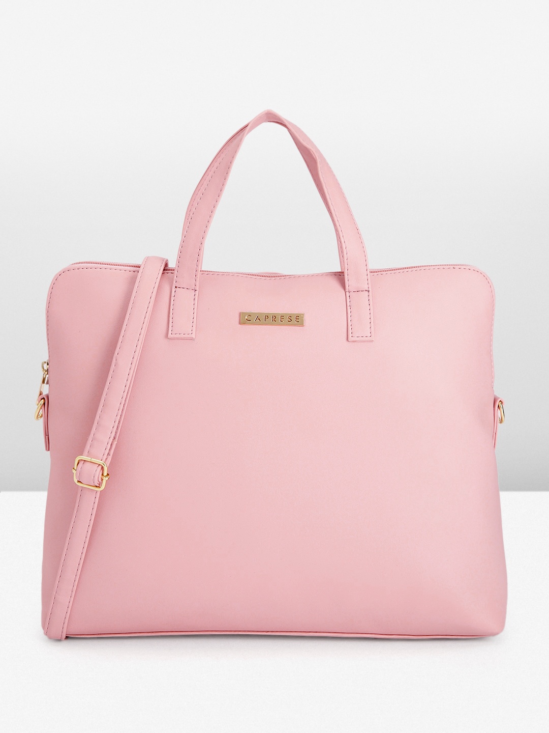 

Caprese Women Solid Laptop Bag, Pink