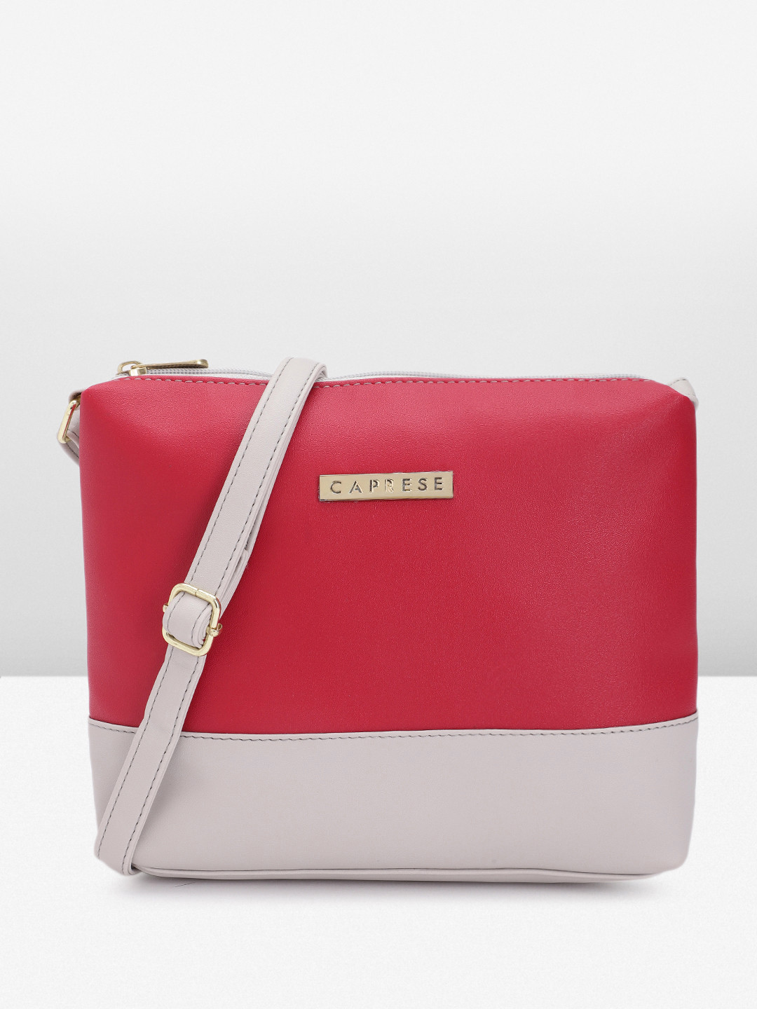 

Caprese Women Colourblocked Sling Bag, Grey