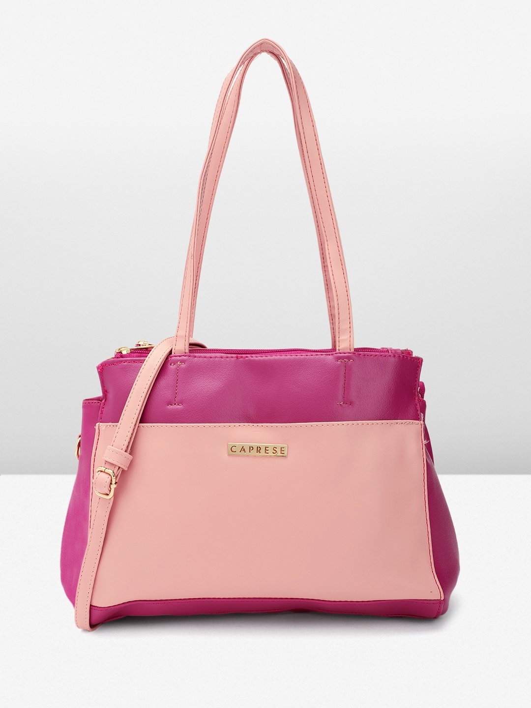 

Caprese Women Colourblocked Shoulder Bag, Fuchsia