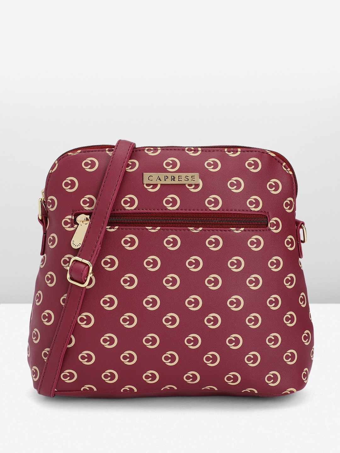 

Caprese Printed Sling Bag, Maroon