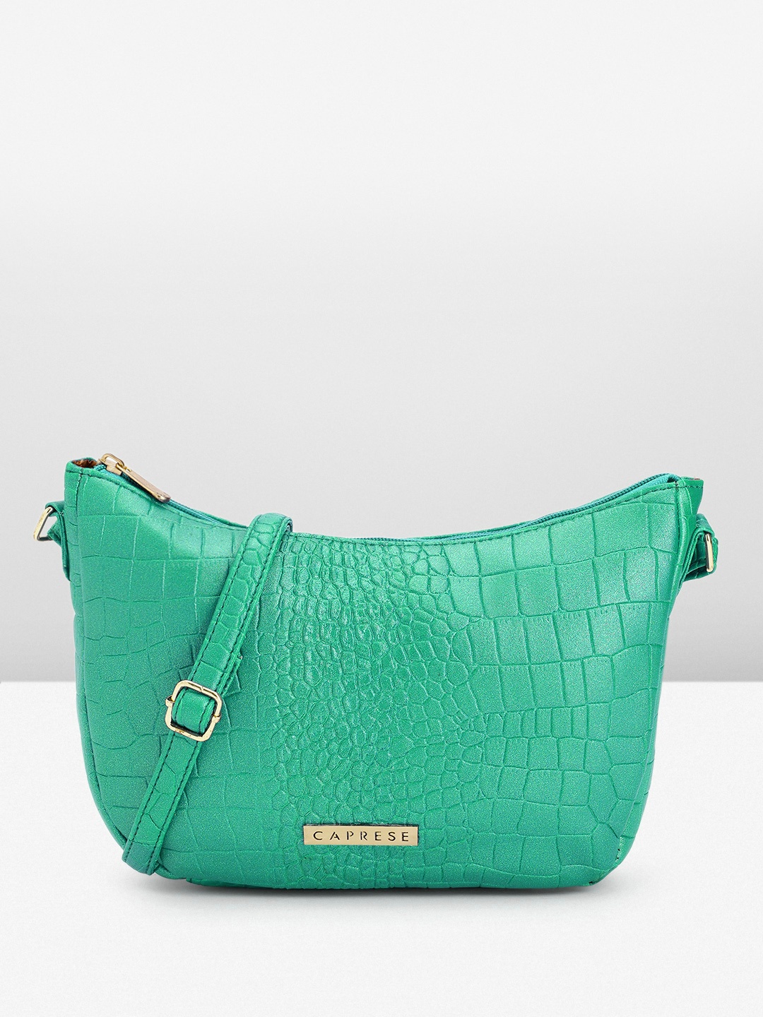 

Caprese Animal Textured Structured Sling Bag, Green