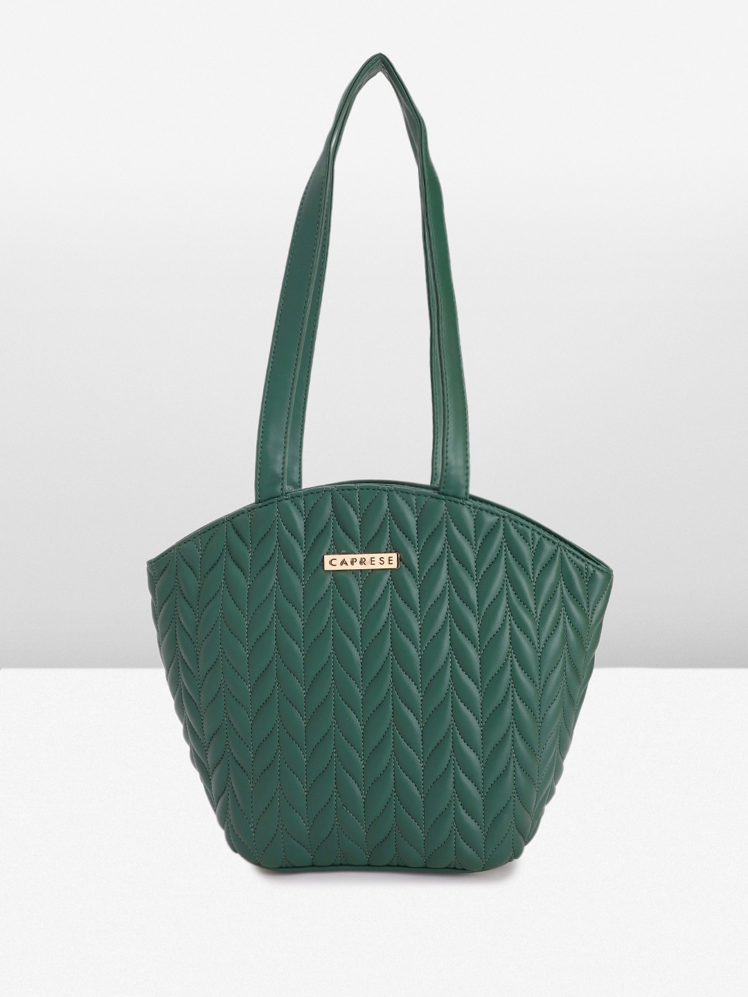 

Caprese Floral Textured Structured Shoulder Bag, Green