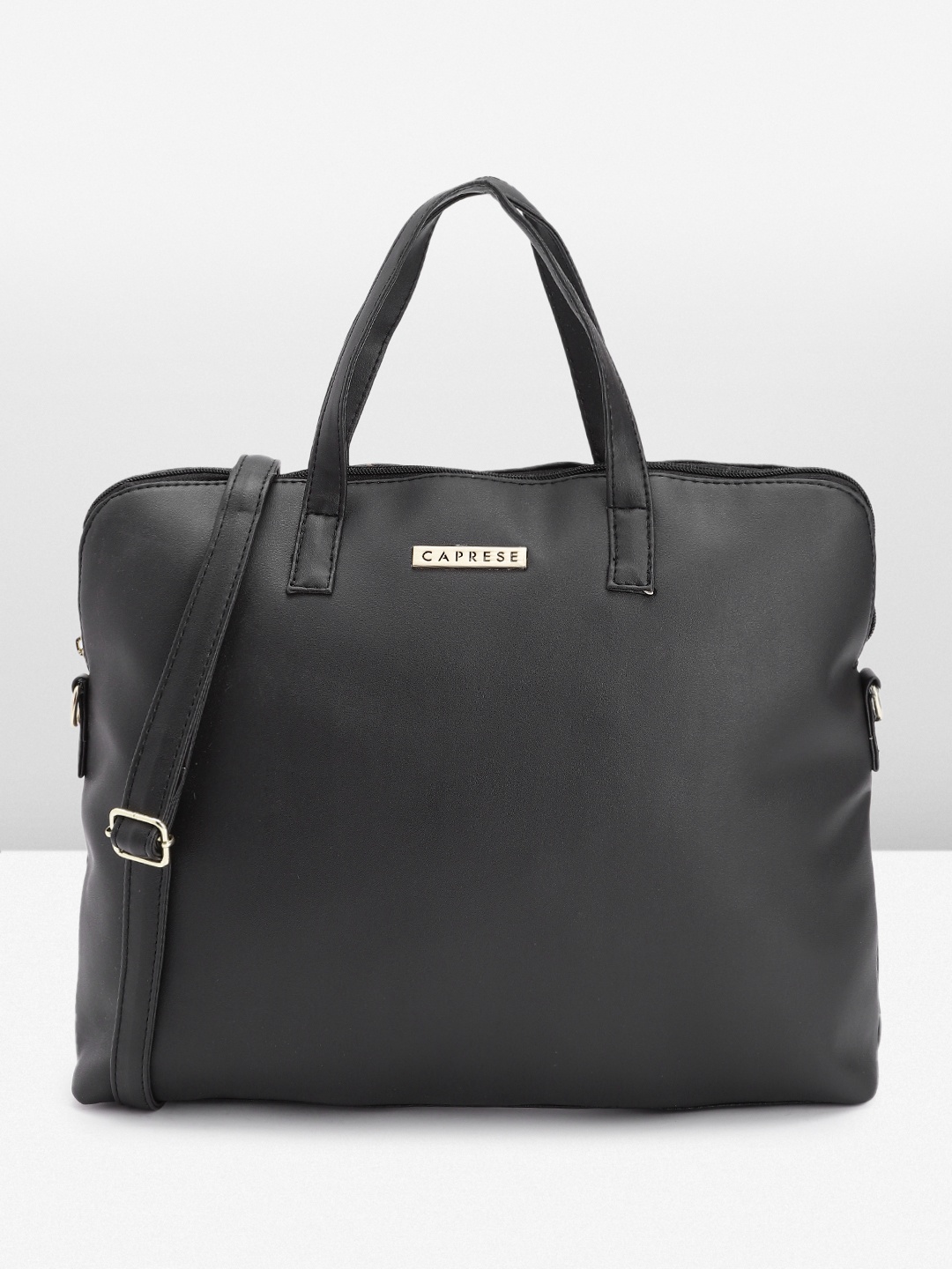 

Caprese Women Solid Handheld Bag, Black