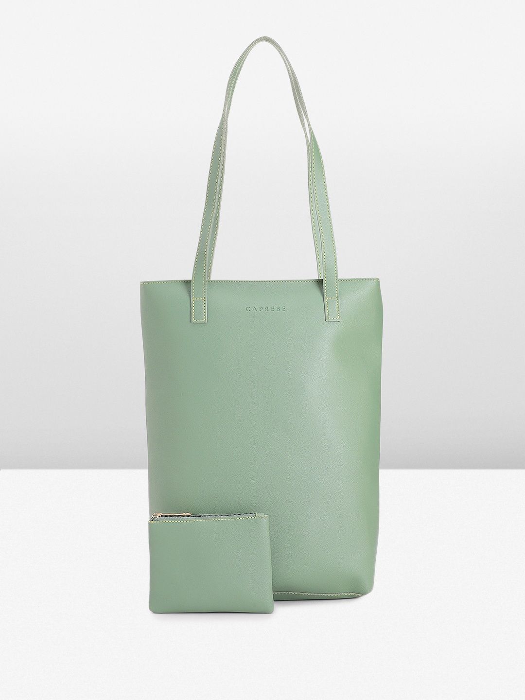 

Caprese Solid Structured Tote Bag, Green