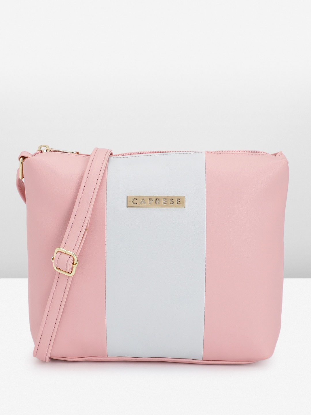 

Caprese Colourblocked Structured Sling Bag, Pink