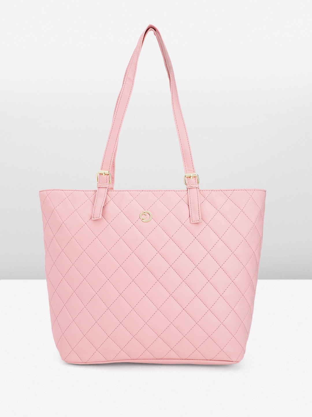 

Caprese Geometric Design Oversized Structured Shoulder Bag, Pink