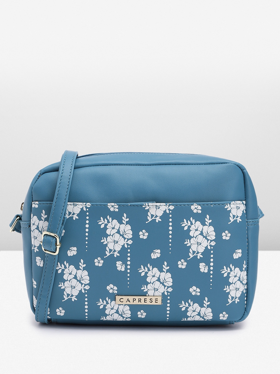 

Caprese Women Printed Sling Bag, Blue
