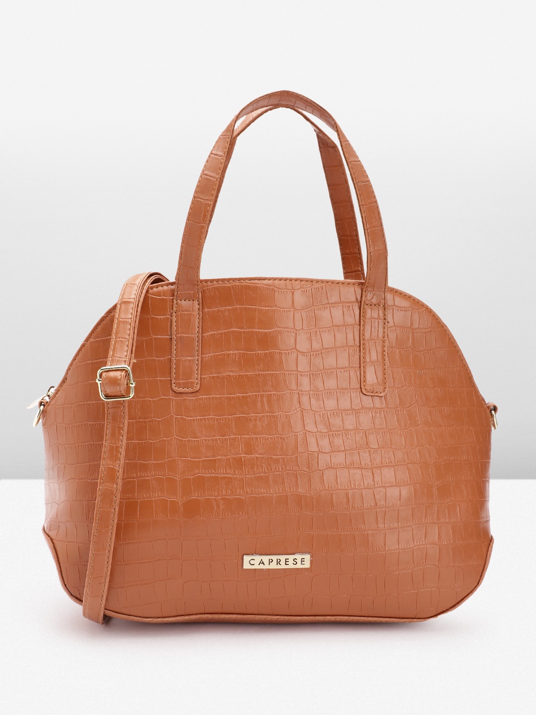 

Caprese Croc Textured Structured Handheld Bag, Brown