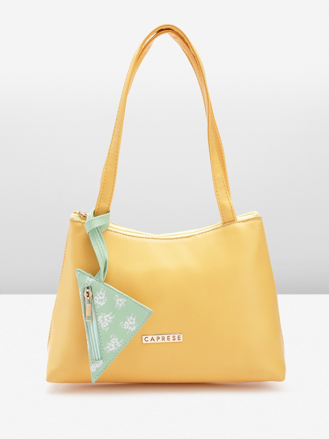 

Caprese Structured Shoulder Bag With Pouch, Yellow