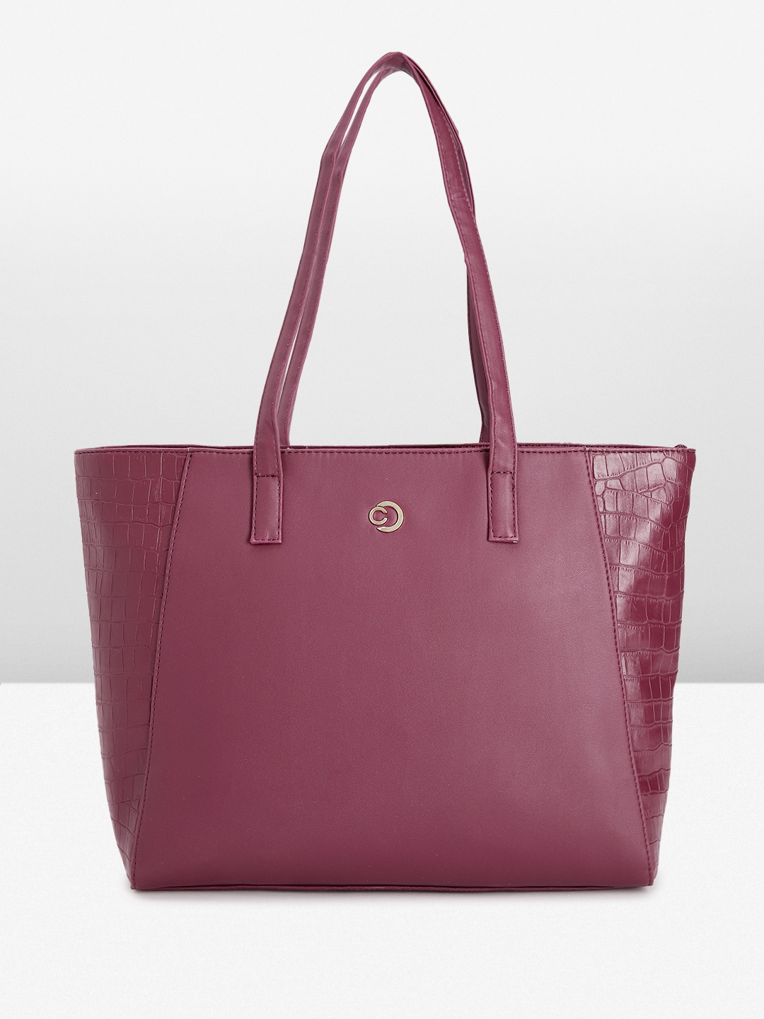 

Caprese Animal Textured Structured Shoulder Bag, Burgundy