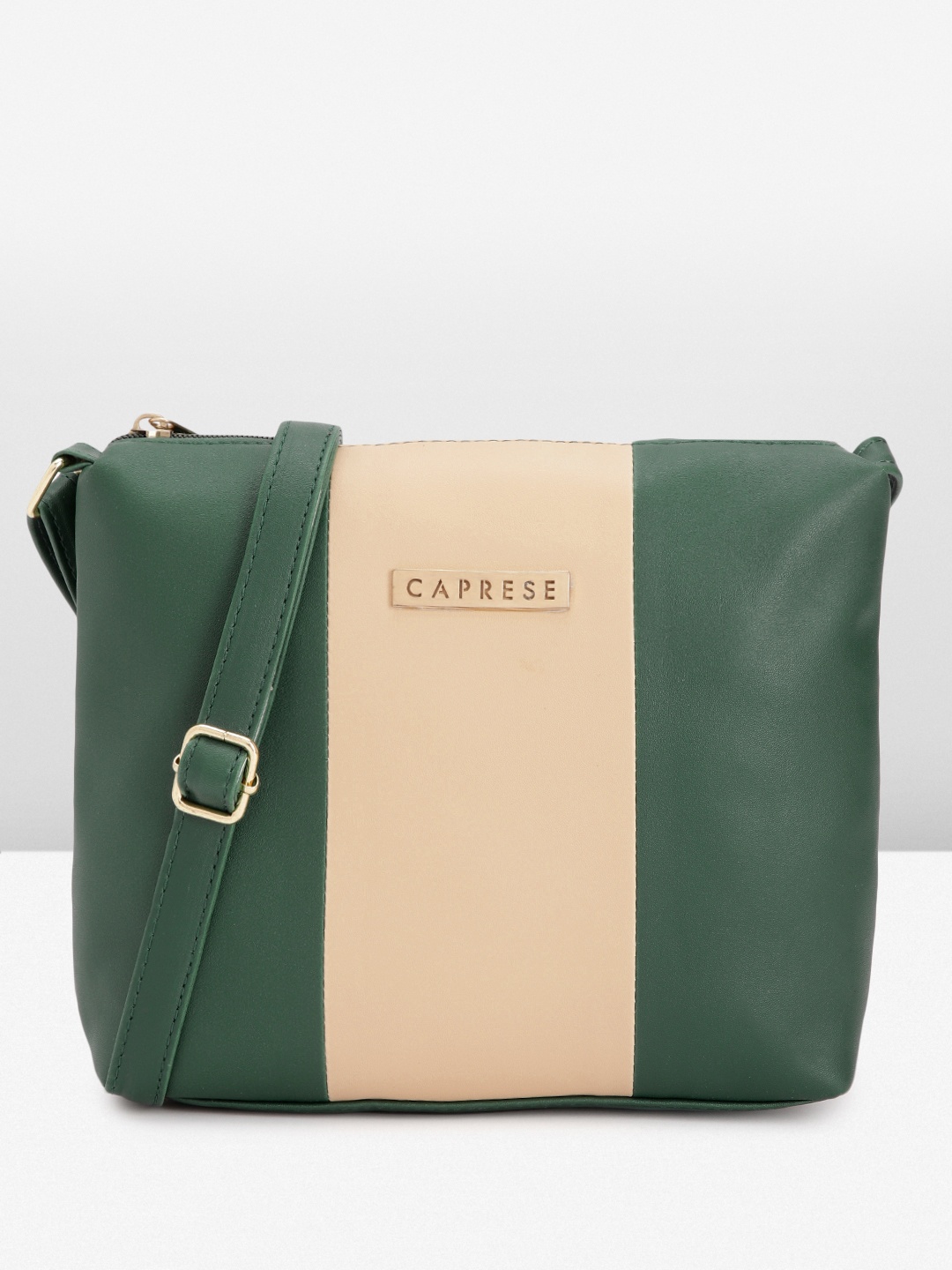 

Caprese Women Colourblocked Sling Bag, Green