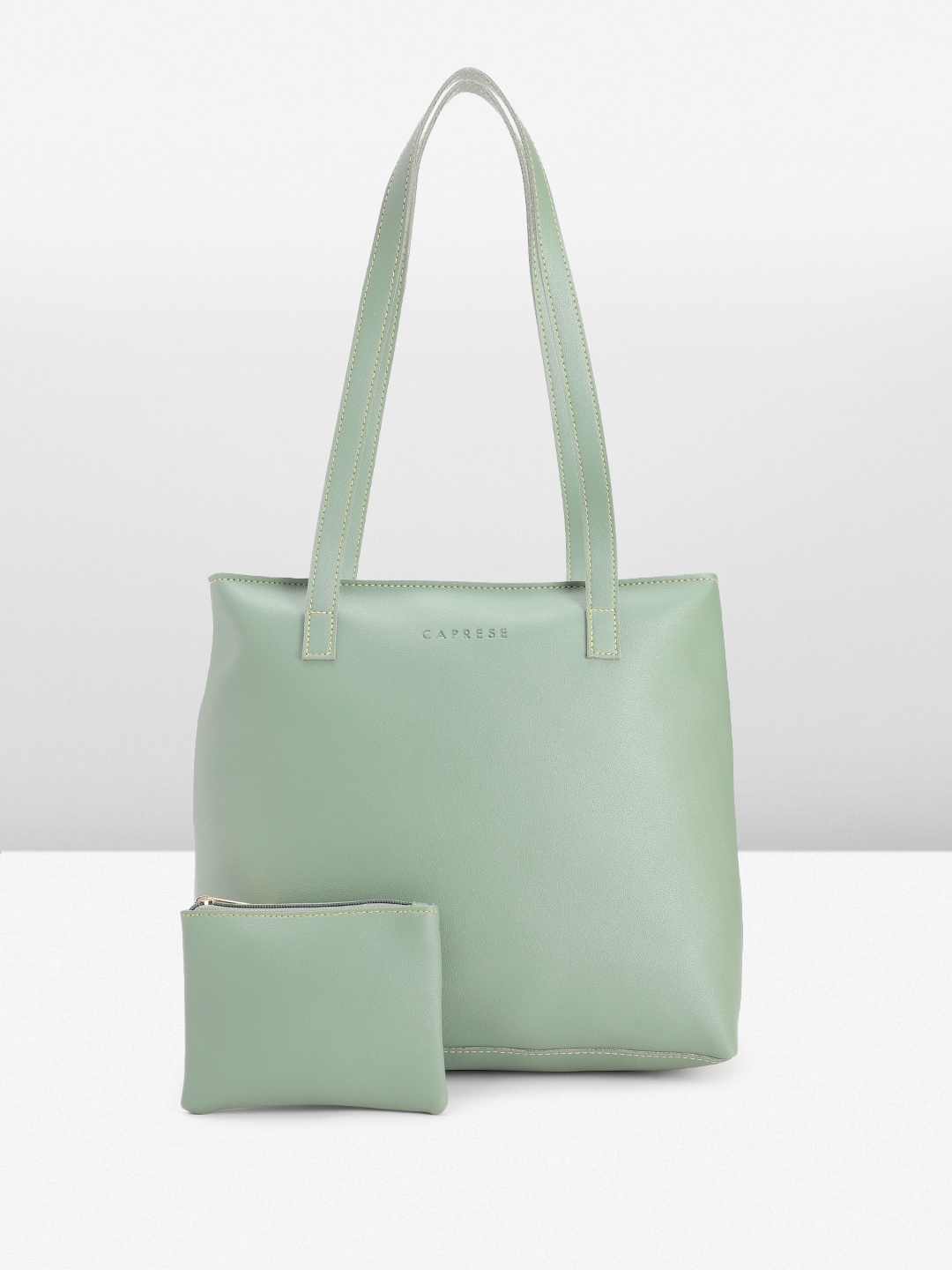 

Caprese Solid Structured Tote Bag, Green
