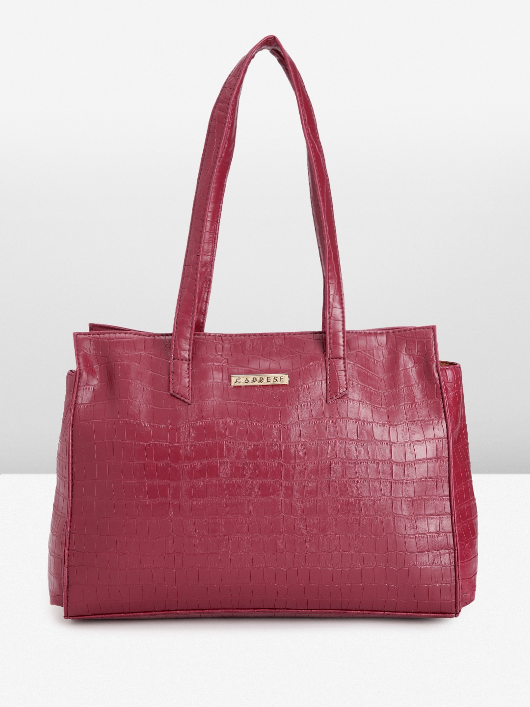 

Caprese Women Textured Shoulder Bag, Maroon