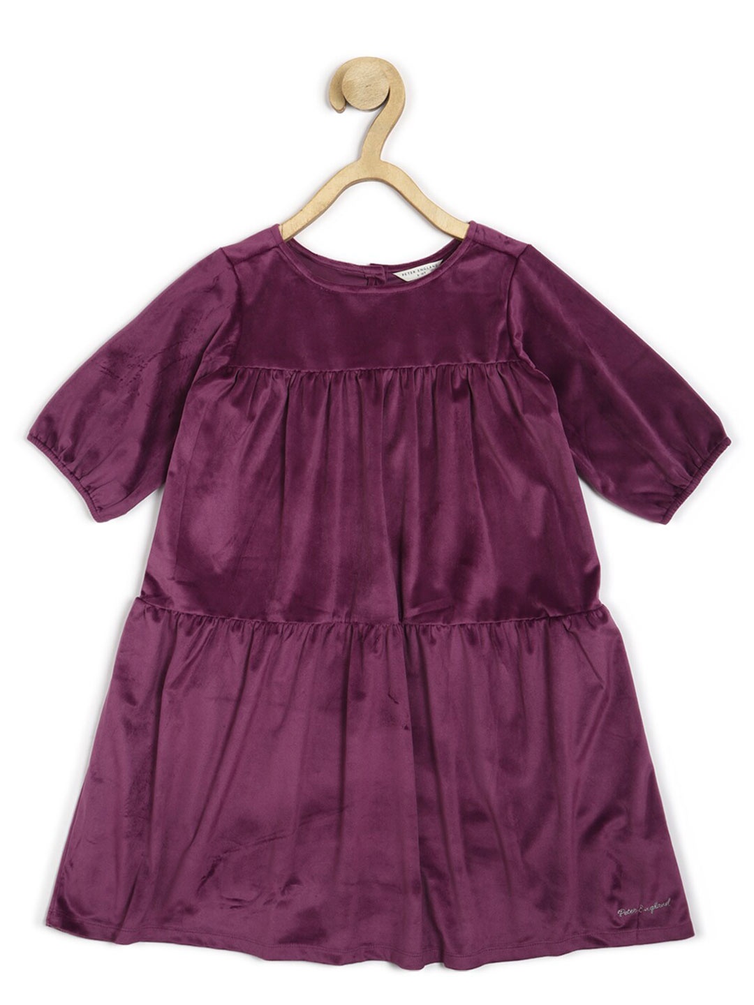 

Peter England Girls Round Neck A-Line Dress, Purple