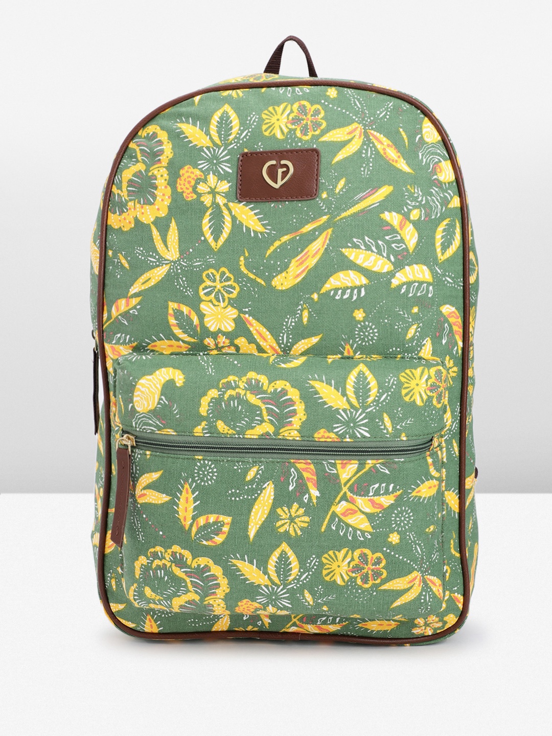 

Caprese Women Floral Print Large Laptop Backpack, Green