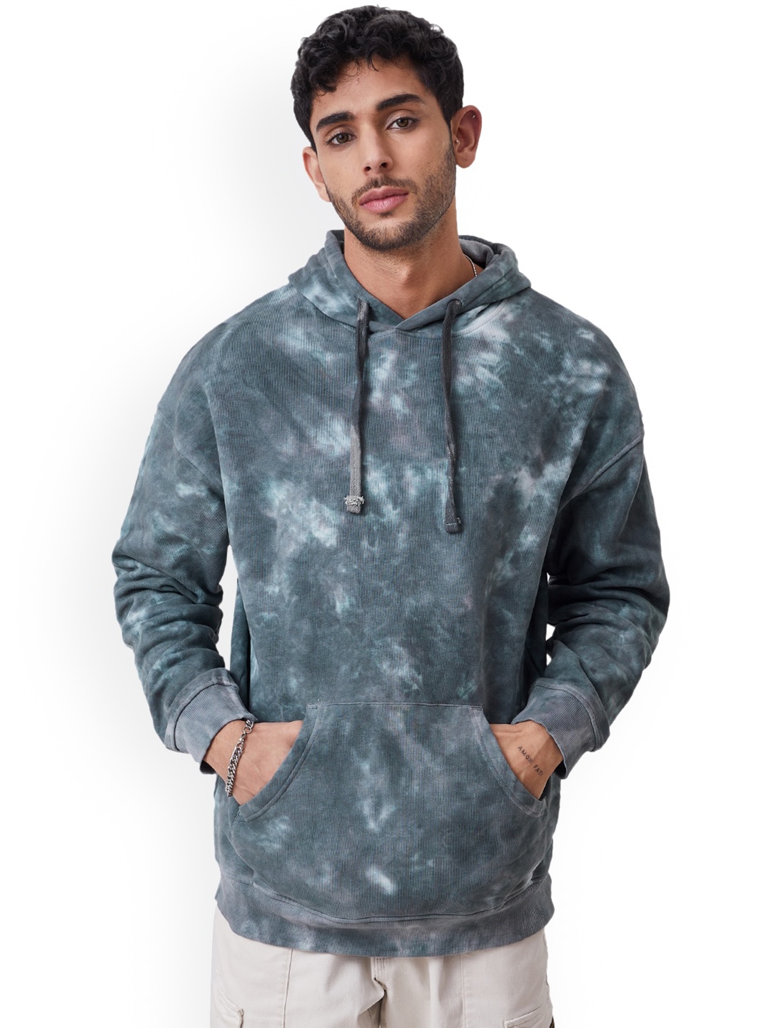 

The Souled Store Tie & Dyed Hooded Pullover Sweatshirt, Grey