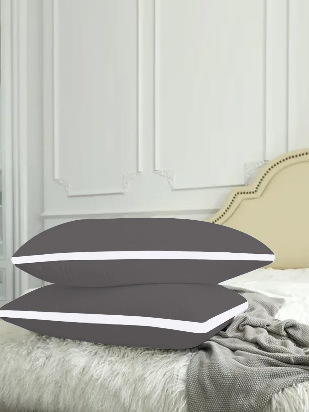 

Adbeni Grey & White 2 Pieces Breathable Sleeping Pillows