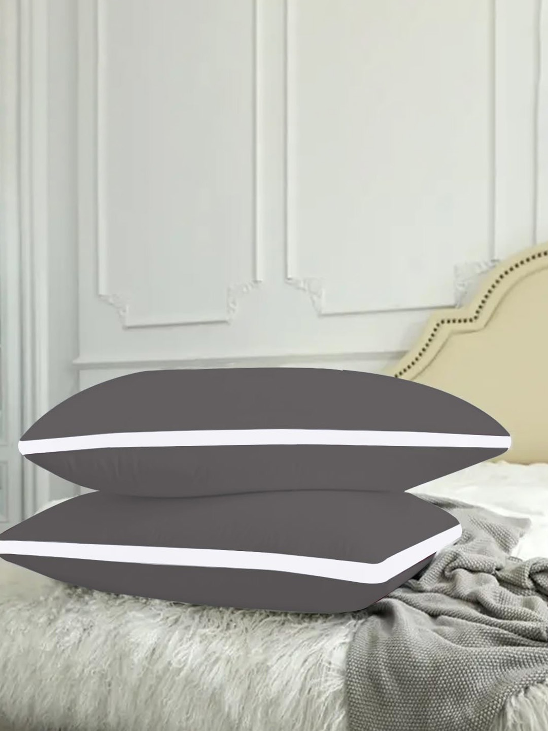

Adbeni Grey & White 2-Pieces Breathable Sleeping Pillows