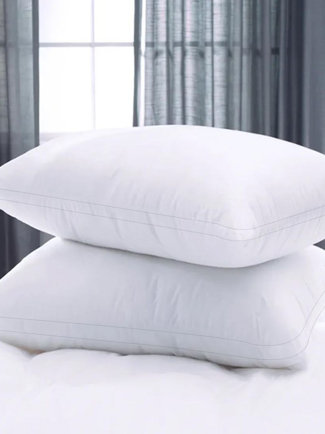 

Adbeni 2-Pcs White Breathable Sleeping Pillows