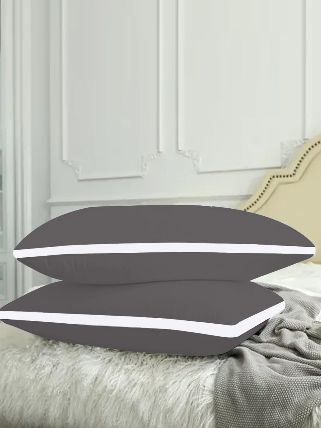 

Adbeni Grey & White 2-Pieces Breathable Sleeping Pillows