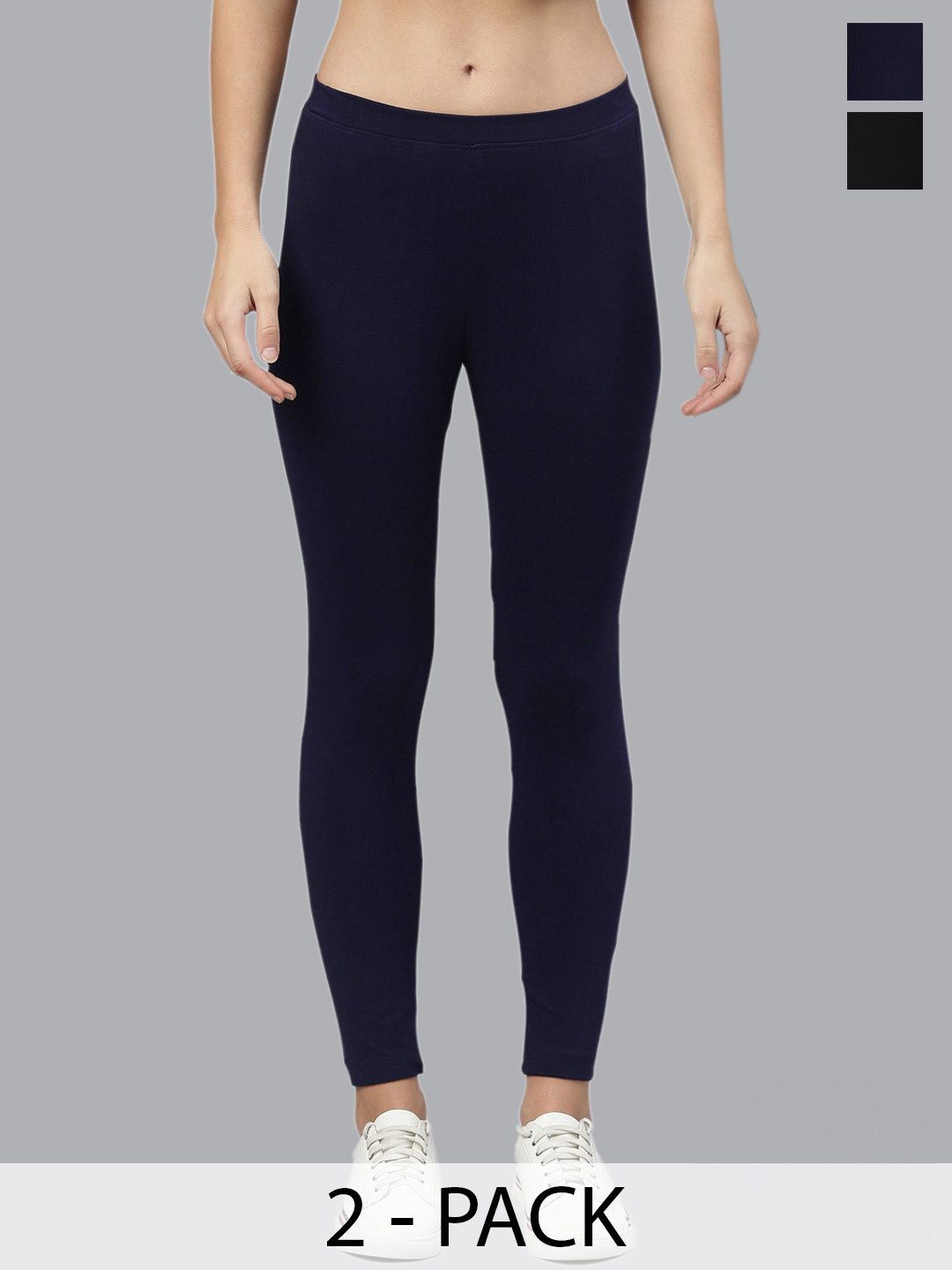 

Kryptic Pack Of 2 Ankle-Length Leggings, Navy blue
