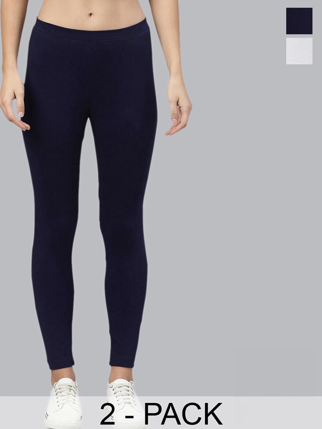 

Kryptic Pack Of 2 Ankle-Length Leggings, Navy blue