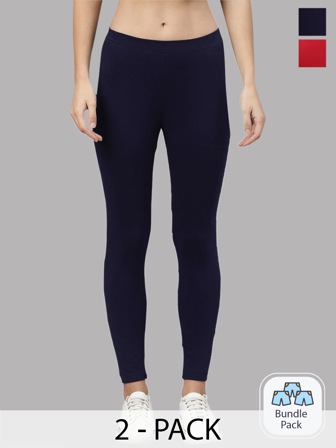 

Kryptic Pack-2 Ankle-Length Leggings, Navy blue