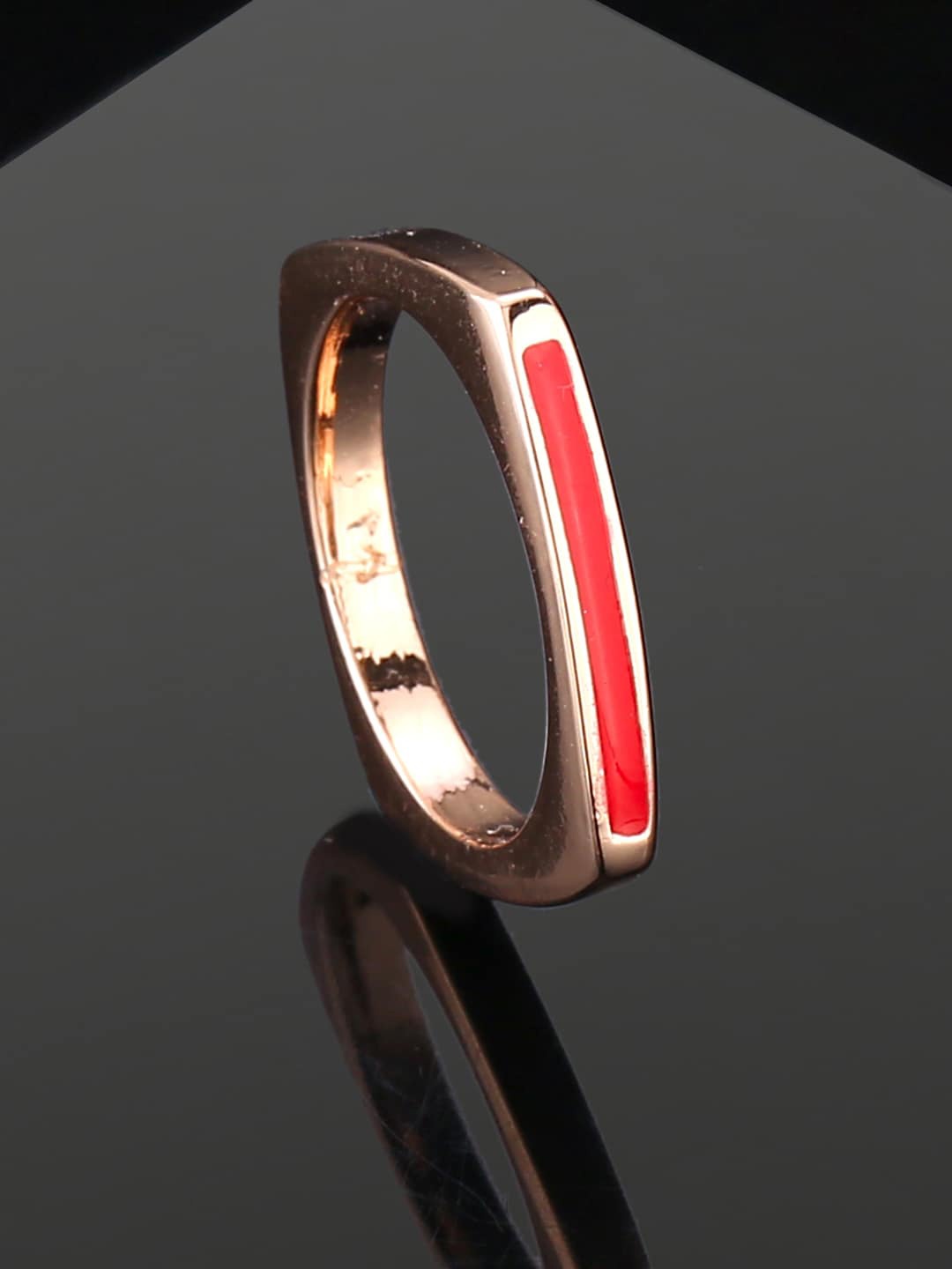 

Estele Rose Gold Plated Stone Studded Finger Ring