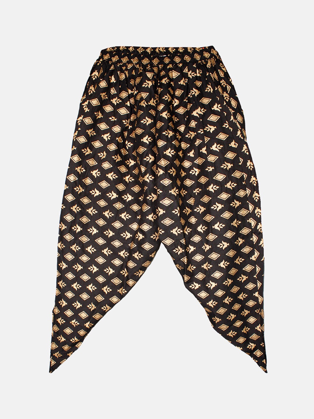 

KiddoPanti Girls Printed Straight-Fit Pure Cotton Harem Pant, Black