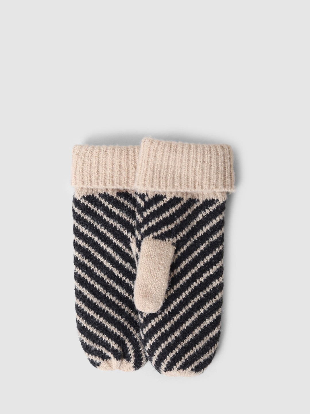 

ONLY Woven Design Knitted Gloves, Beige