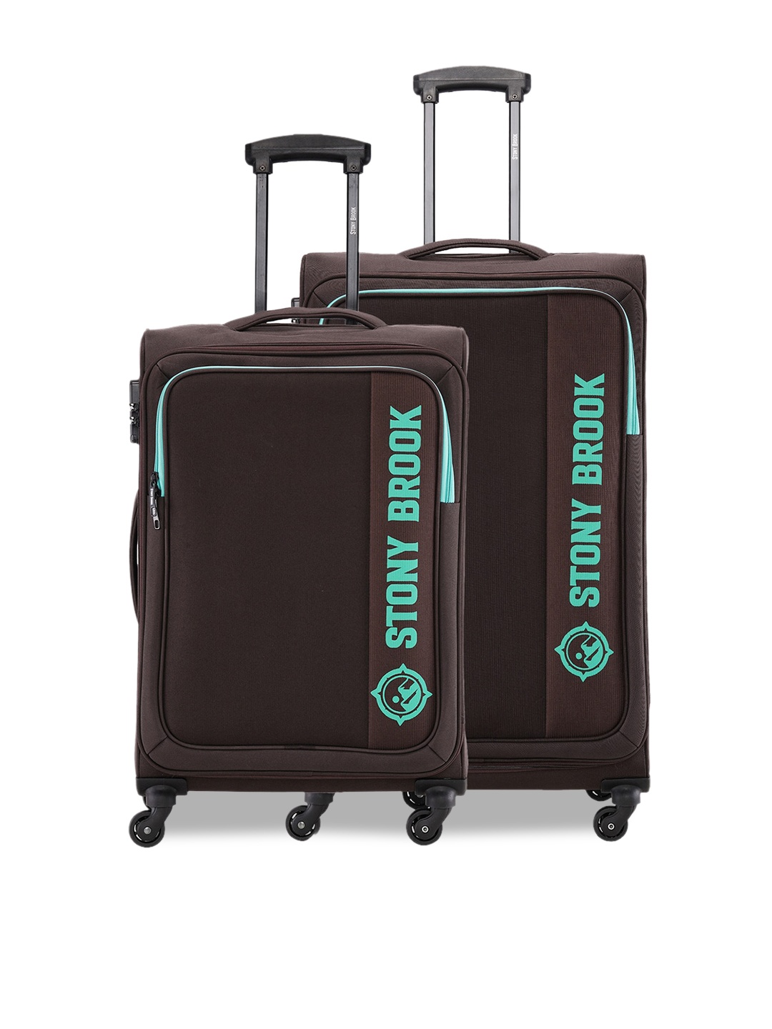 

Stony Brook by Nasher Miles Set of 2 Printed Soft Side Brown Trolley Bags