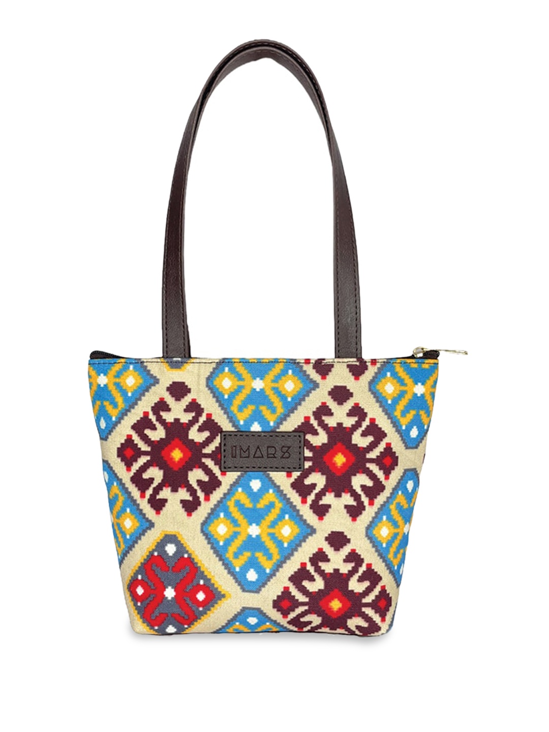 

IMARS Geometric Printed Shopper Tote Bag, Beige