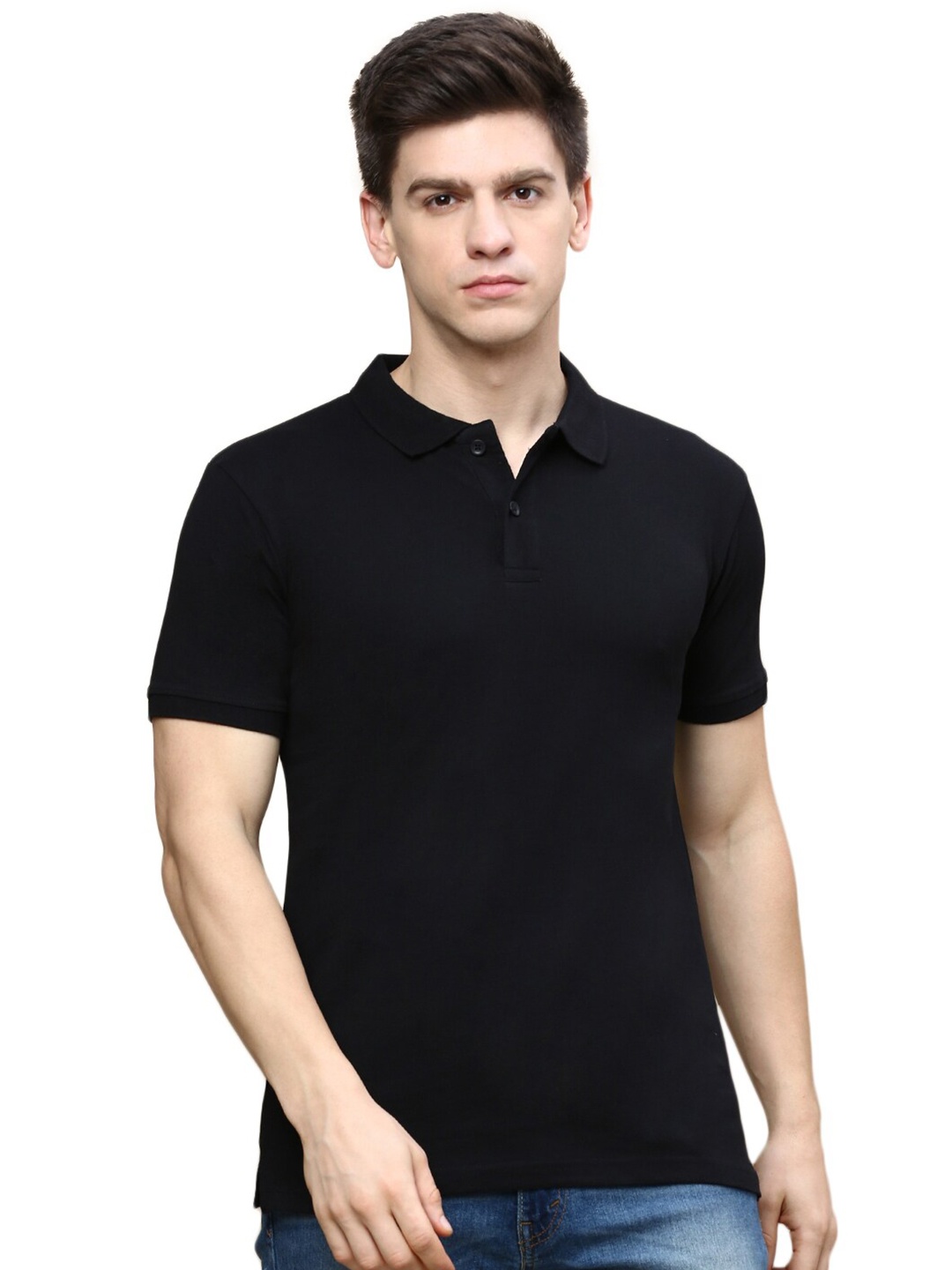 

Urban Dog Polo Collar Pure Cotton T-Shirt, Black