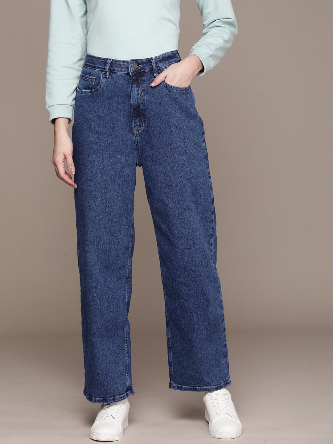 

Moda Rapido Women Relaxed Fit High-Rise Stretchable Jeans, Blue