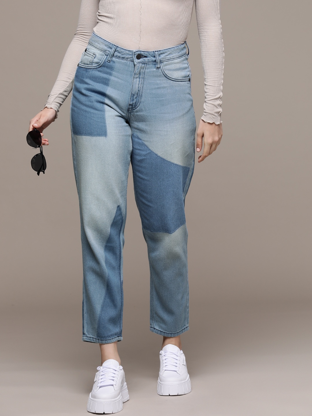 

Moda Rapido Women Pure Cotton Boyfriend Fit Heavy Fade Jeans, Blue