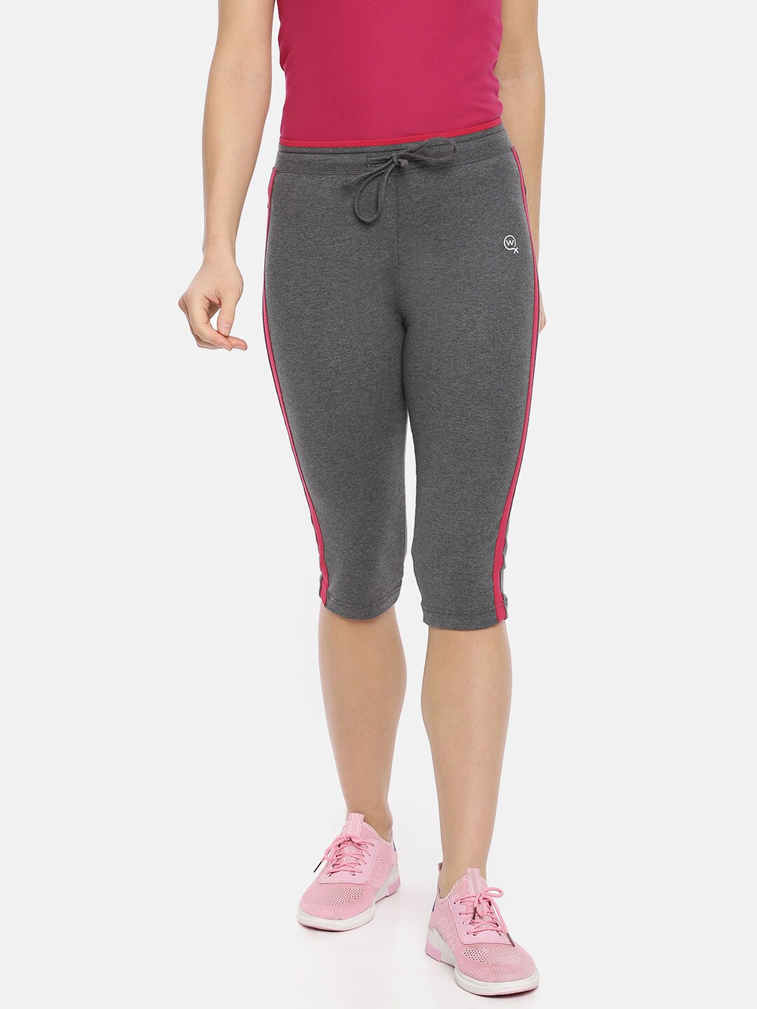 

Macrowoman W-Series Women Mid-Rise Cotton Capris, Grey