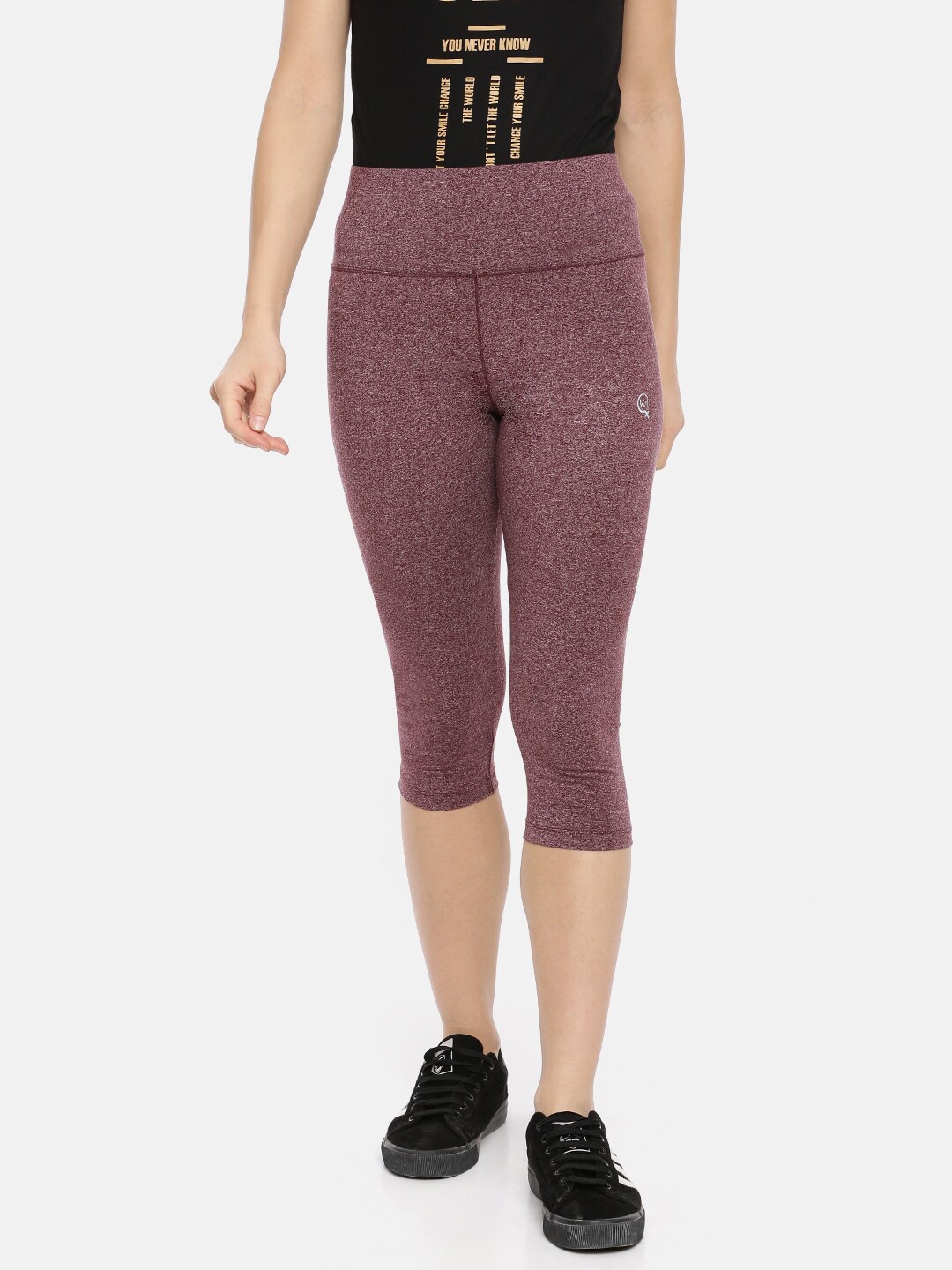 

Macrowoman W-Series Women High-Rise Capris, Burgundy