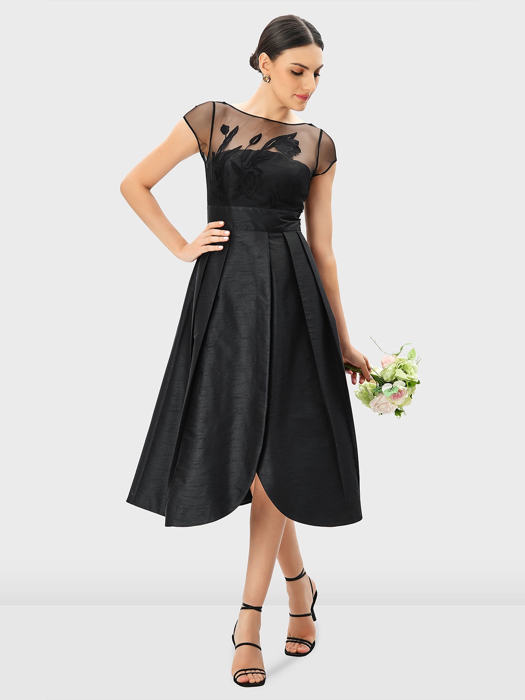 

Zapelle Fit & Flare Midi Dress, Black