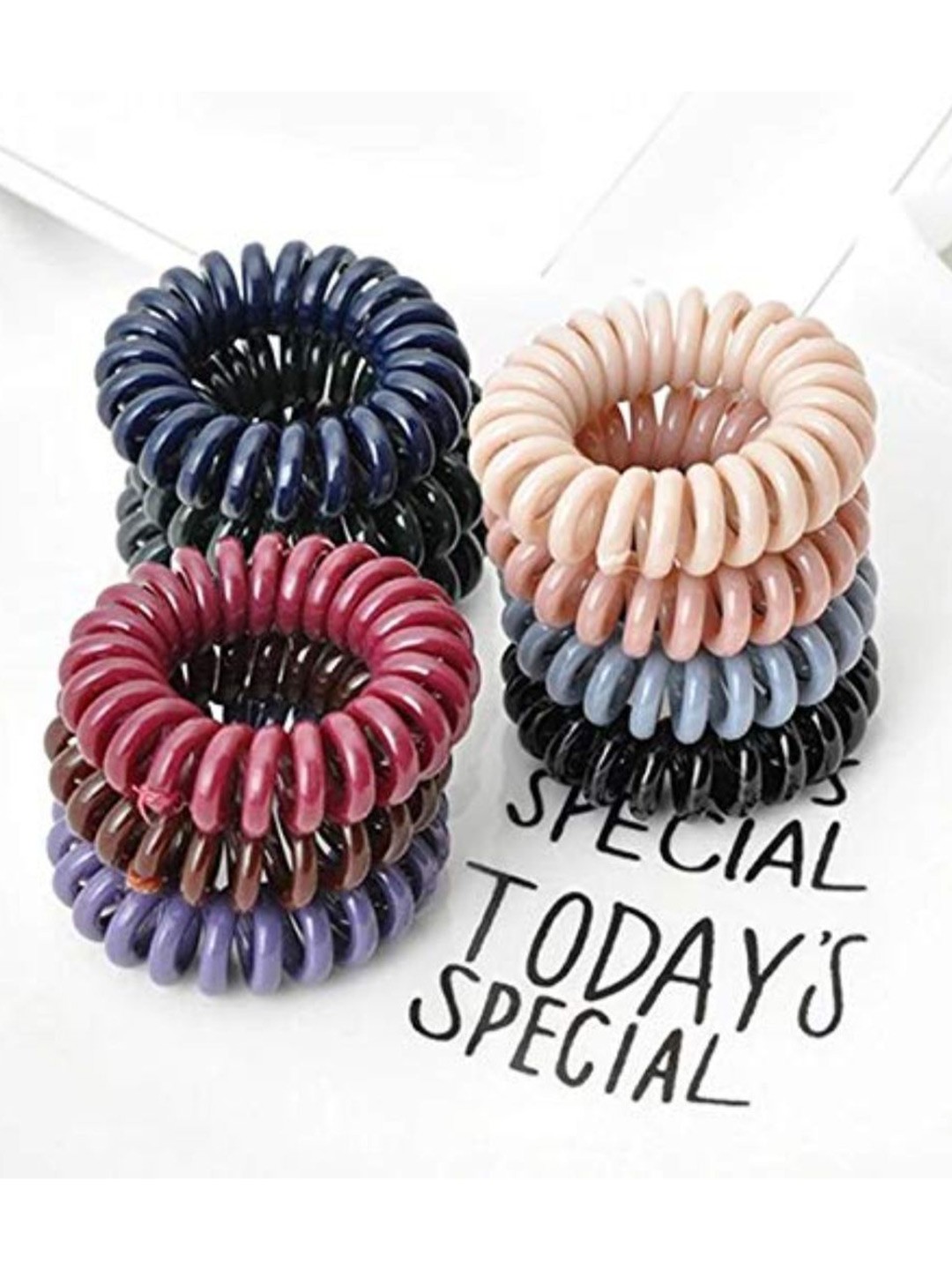 

DN Creation Assorted Set of 6 Spiral Elastic Ponytail Holders