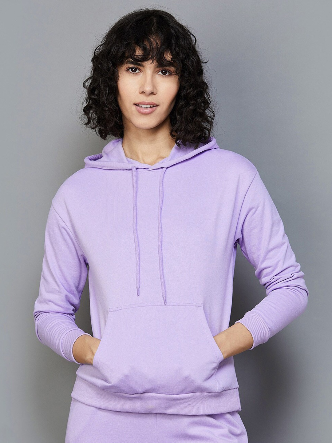 

Fame Forever by Lifestyle Hooded Cotton Sweatshirt, Lavender