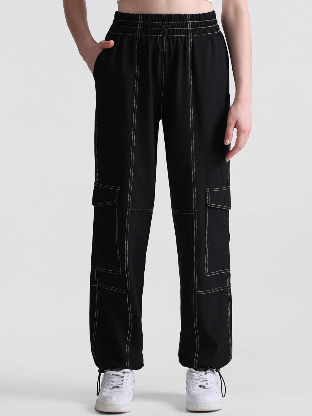 

ONLY Women High-Rise Trousers, Black