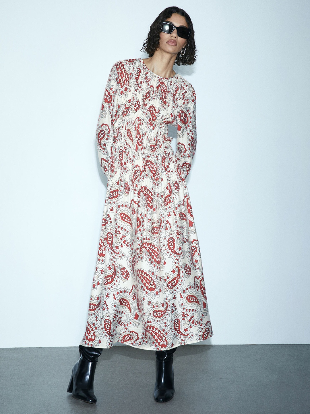 

H&M Smock-Topped Dress, White