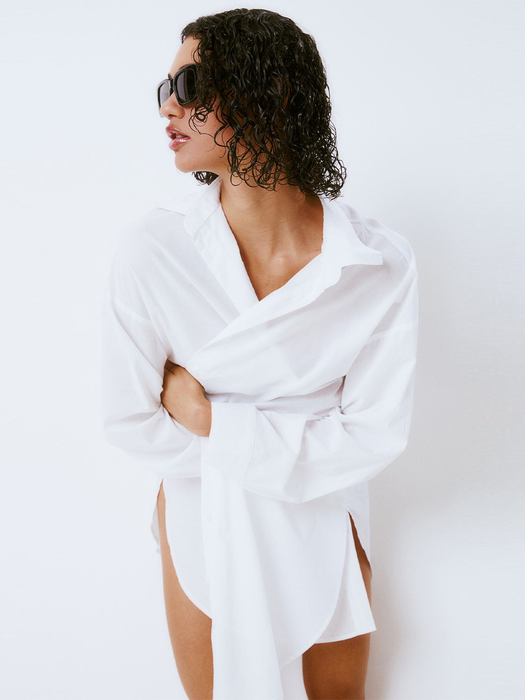 

H&M Oversized Cotton Beach Shirt, White